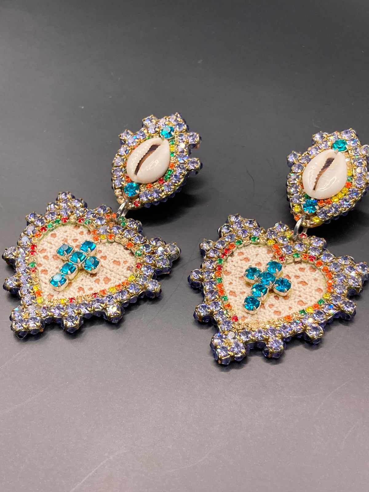 Cowrie Heart Earrings